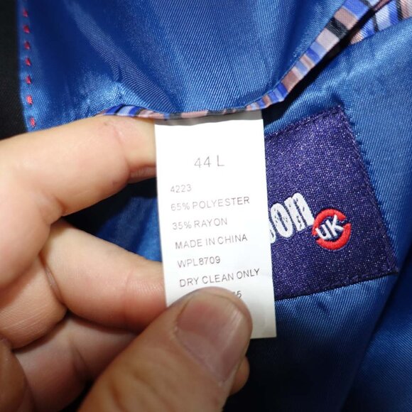 Billy London Men's Suit Jacket Size 44 Long Black 2 Button Sports Coat Blazer L - Picture 7 of 8